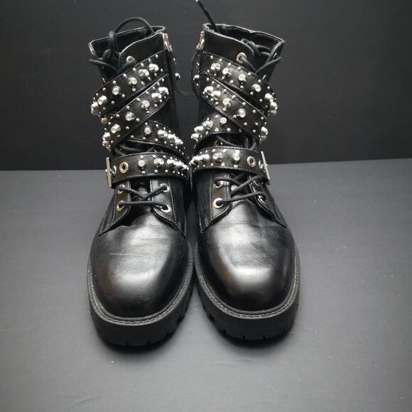 Zara Basic Ladies Size 37 (approx. 6-6.5 US) Black Leather Ankle Boots - Picture 7 of 10